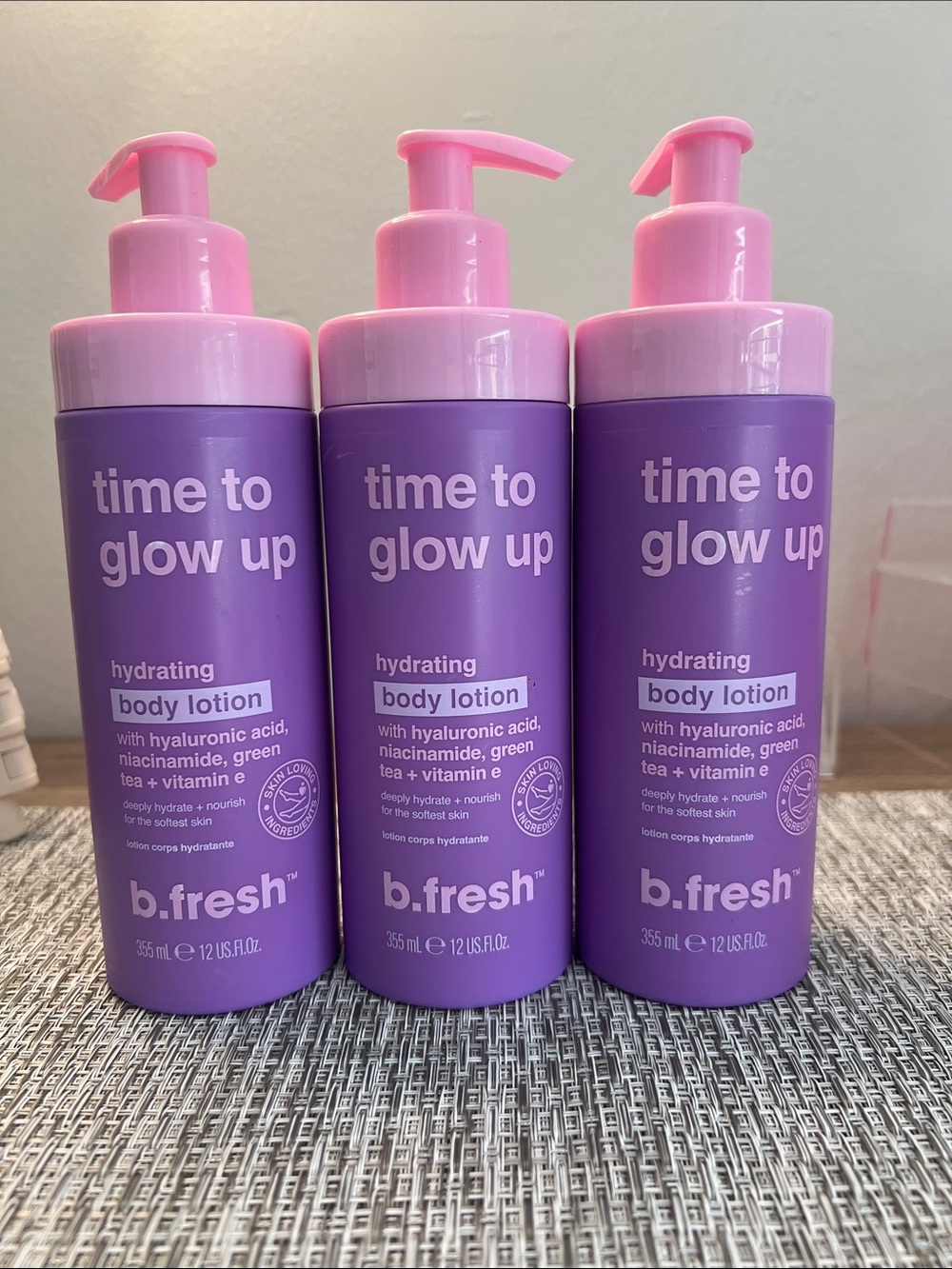 B.fresh Time to Glow Up Hydrating Body Lotion - 12oz lot of 3